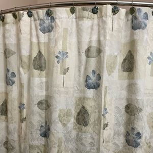 Shower curtain with coordinating shower hooks